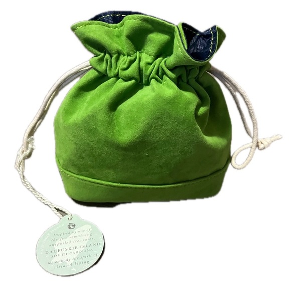 Spartina 449 Keepsake Drawstring Pouch Flamingo Green NWT - Picture 3 of 6